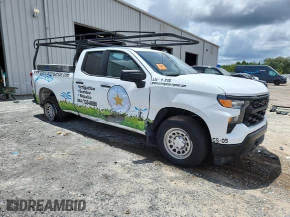 2024 Chevrolet Silverado 1500 Work Truck with VIN 1GCRAAED3RZ270483, listed as a Copart auction lot 66820355 with 22,971 mi miles and Salvage title. Bid and sale history available at DreamBid. Image 4.