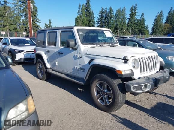 2021 Jeep Wrangler Unlimited Sahara High Altitude с VIN 1C4HJXEN5MW592575, выставлен на аукционе IAAI как лот 42843252 с пробегом 50 142 миль миль и . История ставок и продаж доступна на DreamBid. Изображение 1.