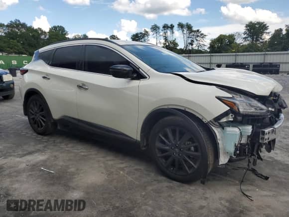 2024 Nissan Murano SV z VIN 5N1AZ2BJ2RC100247, wystawiony jako Copart lot #63825574 z przebiegiem 8 505 mil mil oraz Szkoda całkowita • Salvage title. Historia ofert i sprzedaży dostępna na DreamBid. Obrazek 4.