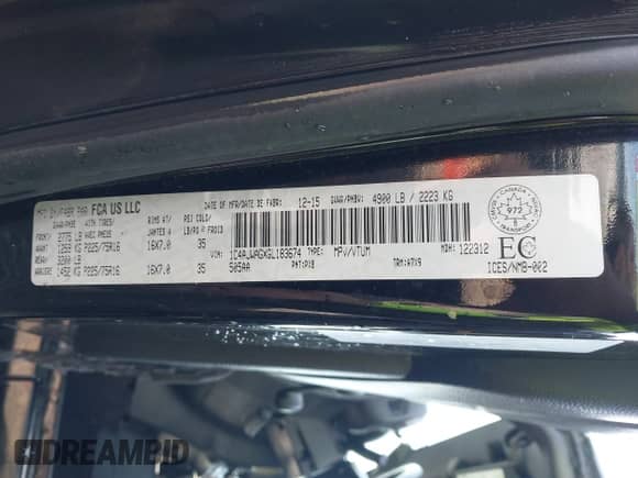 2016 Jeep Wrangler Sport with VIN 1C4AJWAGXGL183674, listed as a IAAI auction lot 43210942 with 95,383 mi miles and . Bid and sale history available at DreamBid. Image 9.