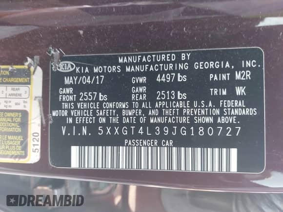 2018 Kia Optima LX с VIN 5XXGT4L39JG180727, выставлен на аукционе IAAI как лот 43232602 с пробегом 123 455 миль миль и . История ставок и продаж доступна на DreamBid. Изображение 9.