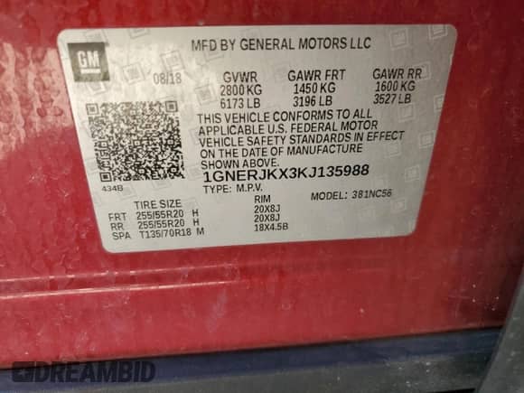 2019 Chevrolet Traverse RS с VIN 1GNERJKX3KJ135988, выставлен на аукционе Copart как лот 48596275 с пробегом 113 582 миль миль и Списание • Salvage title. История ставок и продаж доступна на DreamBid. Изображение 13.