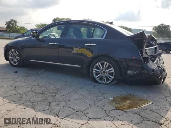2009 Hyundai Genesis with VIN KMHGC46F29U034337, listed as a Copart auction lot 63147965 with 192,076 mi miles and Salvage title. Bid and sale history available at DreamBid. Image 2.