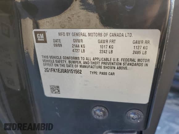 2010 Chevrolet Camaro 2SS with VIN 2G1FK1EJ0A9151562, listed as a Copart auction lot 82503225 with 287,594 mi miles and Salvage title. Bid and sale history available at DreamBid. Image 13.