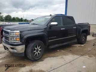2014 Chevrolet Silverado 1500 LTZ with VIN 3GCUKSEC1EG247590, listed as a Copart auction lot 62815825 with 180,811 mi miles and Salvage title. Bid and sale history available at DreamBid. Image 1.