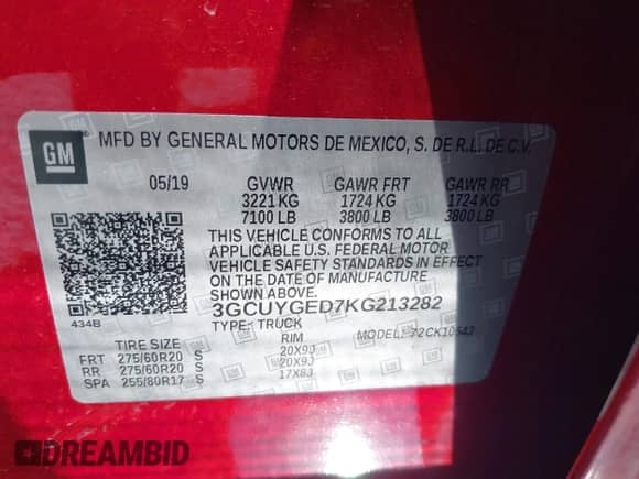 2019 Chevrolet Silverado 1500 LTZ с VIN 3GCUYGED7KG213282, выставлен на аукционе IAAI как лот 43160223 с пробегом 77 548 миль миль и . История ставок и продаж доступна на DreamBid. Изображение 9.