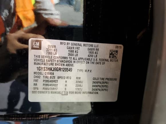 2016 Cadillac Escalade ESV Luxury Collection с VIN 1GYS3HKJ6GR120549, выставлен на аукционе Copart как лот 71033495 с пробегом 241 304 миль миль и Списание • Salvage title. История ставок и продаж доступна на DreamBid. Изображение 13.