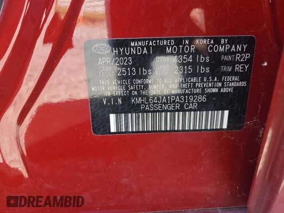 2023 Hyundai Sonata SEL с VIN KMHL64JA1PA319286, выставлен на аукционе Copart как лот 85315295 с пробегом 54 172 миль миль и Чистый • Clean title. История ставок и продаж доступна на DreamBid. Изображение 12.