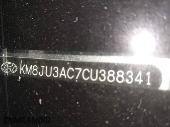 2012 Hyundai Tucson GLS with VIN KM8JU3AC7CU388341, listed as a IAAI auction lot 43014447 with 35,375 mi miles and . Bid and sale history available at DreamBid. Image 9.