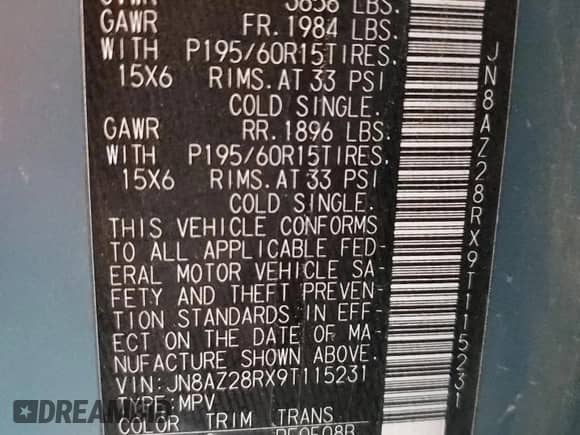 2009 Nissan Cube S с VIN JN8AZ28RX9T115231, выставлен на аукционе Copart как лот 70226505 с пробегом 199 335 миль миль и Списание • Salvage title. История ставок и продаж доступна на DreamBid. Изображение 13.