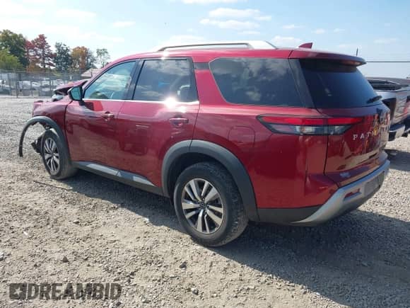 2023 Nissan Pathfinder SL with VIN 5N1DR3CC2PC208707, listed as a IAAI auction lot 43240866 with 33,533 mi miles and . Bid and sale history available at DreamBid. Image 3.