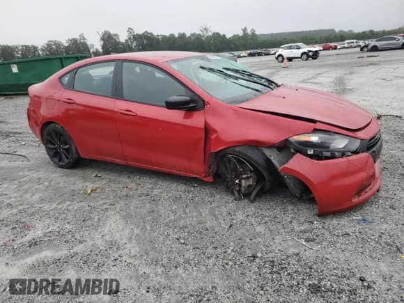 2016 Dodge Dart SXT Sport Blacktop with VIN 1C3CDFFAXGD822817, listed as a Copart auction lot 68494085 with 93,202 mi miles and Salvage title. Bid and sale history available at DreamBid. Image 4.