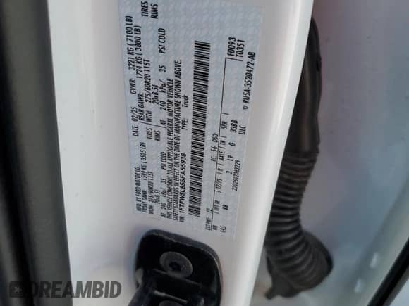 2025 Ford F-150 Lariat with VIN 1FTFW5L85SFA55938, listed as a Copart auction lot 81475875 with 8,349 mi miles and Salvage title. Bid and sale history available at DreamBid. Image 12.