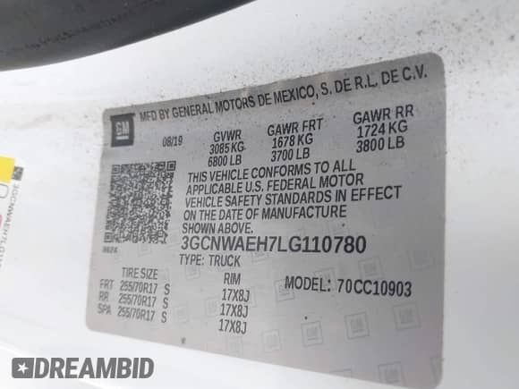 2020 Chevrolet Silverado 1500 Work Truck с VIN 3GCNWAEH7LG110780, выставлен на аукционе IAAI как лот 41924627 с пробегом 104 653 миль миль и . История ставок и продаж доступна на DreamBid. Изображение 9.