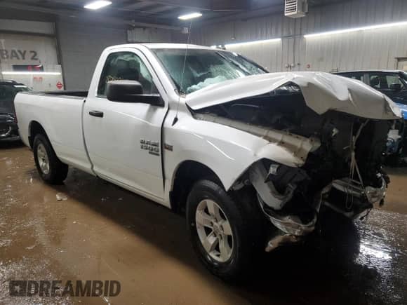 2022 Ram 1500 Tradesman with VIN 3C6JR6DT7NG205584, listed as a Copart auction lot 87599465 with 22,624 mi miles and Salvage title. Bid and sale history available at DreamBid. Image 4.