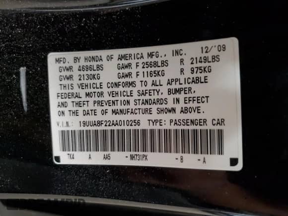 2010 Acura TL с VIN 19UUA8F22AA010256, выставлен на аукционе Copart как лот 82225245 с пробегом 171 310 миль миль и Списание • Salvage title. История ставок и продаж доступна на DreamBid. Изображение 12.
