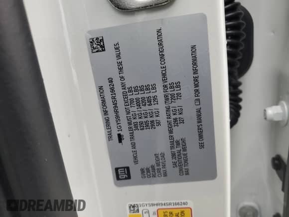 2025 Cadillac Escalade with VIN 1GYS9HR94SR166240, listed as a Copart auction lot 49326485 with 1,657 mi miles and Salvage title. Bid and sale history available at DreamBid. Image 13.