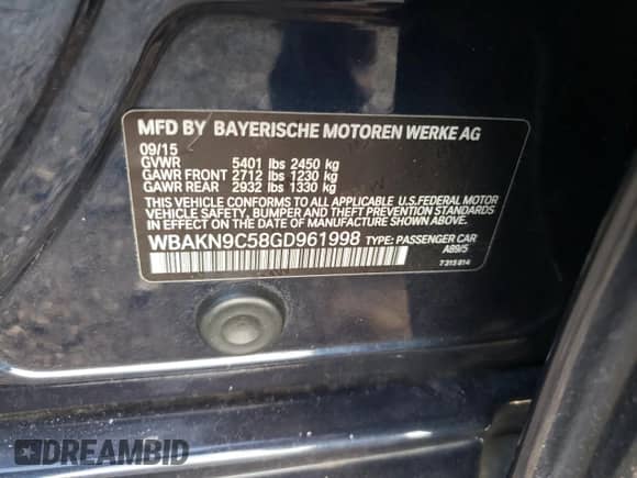 2016 BMW 5 Series 550i z VIN WBAKN9C58GD961998, wystawiony jako Copart lot #63638125 z przebiegiem 117 052 mil mil oraz Szkoda całkowita • Salvage title. Historia ofert i sprzedaży dostępna na DreamBid. Obrazek 12.