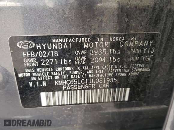 2018 Hyundai Ioniq Blue с VIN KMHC65LC1JU081935, выставлен на аукционе Copart как лот 44792544 с пробегом 108 238 миль миль и . История ставок и продаж доступна на DreamBid. Изображение 12.