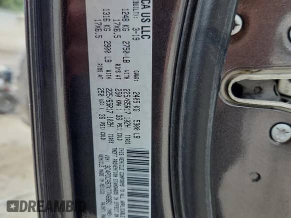 2019 Dodge Journey SE Value with VIN 3C4PDCAB7KT746861, listed as a Copart auction lot 71183125 with 75,993 mi miles and Salvage title. Bid and sale history available at DreamBid. Image 12.