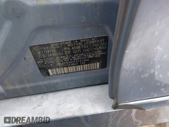 2015 Hyundai Sonata Limited z VIN KMHEC4A42FA131984, wystawiony jako IAAI lot #42186440 z przebiegiem Nie podano mil oraz . Historia ofert i sprzedaży dostępna na DreamBid. Obrazek 9.