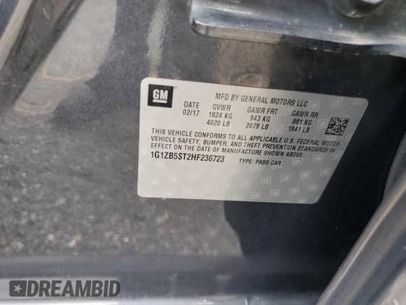 2017 Chevrolet Malibu LS с VIN 1G1ZB5ST2HF236723, выставлен на аукционе Copart как лот 66725415 с пробегом 197 469 миль миль и Списание • Salvage title. История ставок и продаж доступна на DreamBid. Изображение 12.