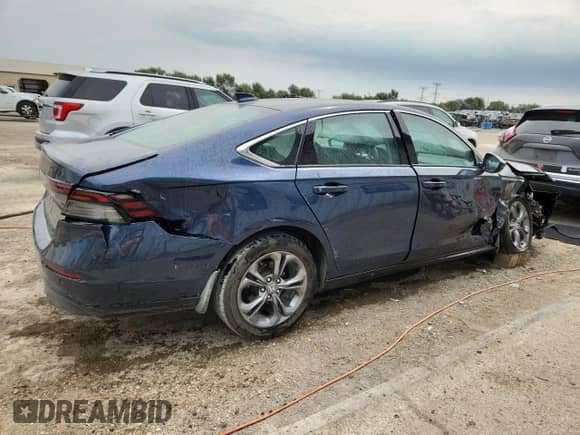 2023 Honda Accord EX-L with VIN 1HGCY2F65PA047592, listed as a Copart auction lot 71828735 with 46,076 mi miles and Salvage title. Bid and sale history available at DreamBid. Image 3.