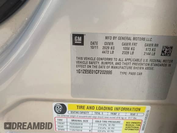 2012 Chevrolet Malibu LTZ 1LZ z VIN 1G1ZE5E01CF202886, wystawiony jako IAAI lot #42657088 z przebiegiem 143 413 mil mil oraz . Historia ofert i sprzedaży dostępna na DreamBid. Obrazek 9.