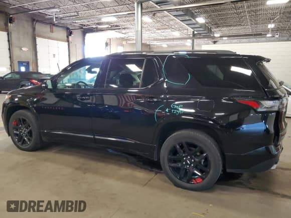 2020 Chevrolet Traverse Premier with VIN 1GNEVKKW3LJ119834, listed as a Copart auction lot 81997115 with 55,111 mi miles and Salvage title. Bid and sale history available at DreamBid. Image 2.