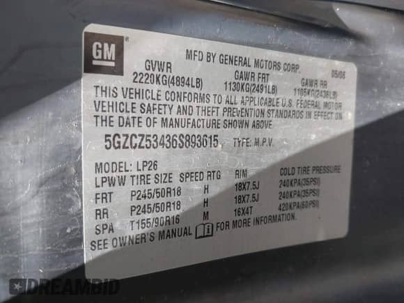 2006 Saturn VUE с VIN 5GZCZ53436S893615, выставлен на аукционе IAAI как лот 41668731 с пробегом 146 374 миль миль и . История ставок и продаж доступна на DreamBid. Изображение 9.