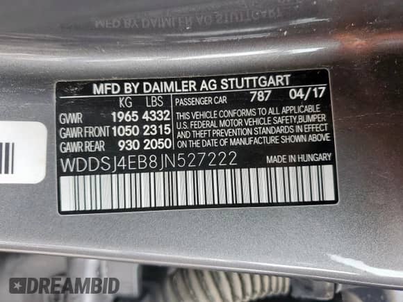 2018 Mercedes-Benz CLA 250 с VIN WDDSJ4EB8JN527222, выставлен на аукционе Copart как лот 51332575 с пробегом 73 759 миль миль и Списание • Salvage title. История ставок и продаж доступна на DreamBid. Изображение 12.