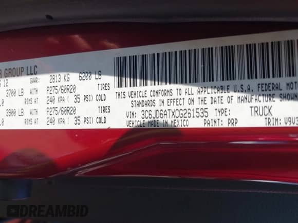 2012 Ram 1500 Tradesman с VIN 3C6JD6ATXCG261535, выставлен на аукционе IAAI как лот 43210083 с пробегом 196 019 миль миль и . История ставок и продаж доступна на DreamBid. Изображение 9.