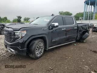 2024 GMC Sierra 1500 Denali Ultimate with VIN 1GTUUHEL3RZ368981, listed as a Copart auction lot 61587665 with 7,713 mi miles and Salvage title. Bid and sale history available at DreamBid. Image 1.