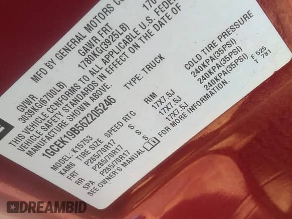 2006 Chevrolet Silverado 1500 LT1 с VIN 1GCEK19B56Z205246, выставлен на аукционе IAAI как лот 43515766 с пробегом 231 809 миль миль и . История ставок и продаж доступна на DreamBid. Изображение 9.