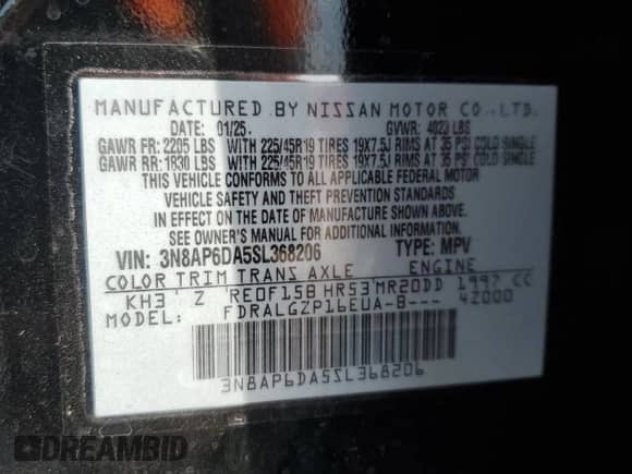 2025 Nissan Kicks SR z VIN 3N8AP6DA5SL368206, wystawiony jako Copart lot #81692475 z przebiegiem 15 779 mil mil oraz Szkoda całkowita • Salvage title. Historia ofert i sprzedaży dostępna na DreamBid. Obrazek 13.