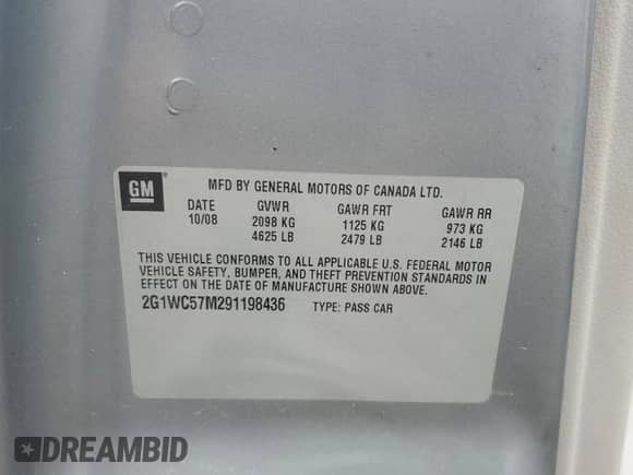 2009 Chevrolet Impala LT с VIN 2G1WC57M291198436, выставлен на аукционе Copart как лот 84933945 с пробегом 175 146 миль миль и Списание • Salvage title. История ставок и продаж доступна на DreamBid. Изображение 12.
