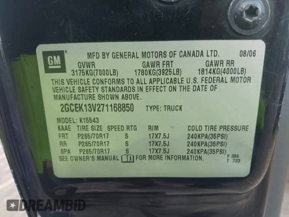 2007 Chevrolet Silverado 1500 LS с VIN 2GCEK13V271168850, выставлен на аукционе IAAI как лот 42786304 с пробегом 191 205 миль миль и . История ставок и продаж доступна на DreamBid. Изображение 9.