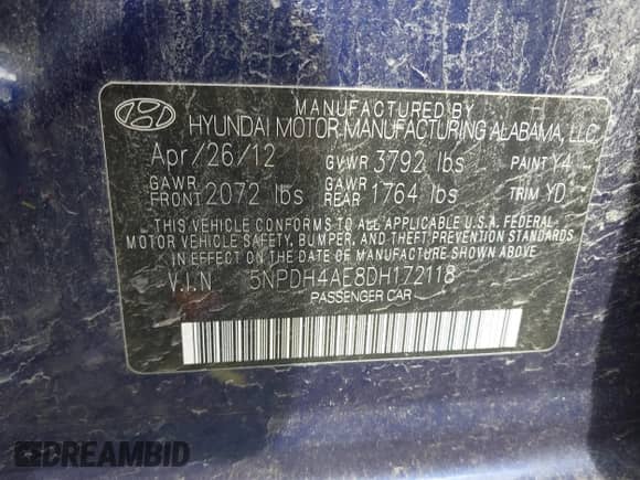 2013 Hyundai Elantra Limited с VIN 5NPDH4AE8DH172118, выставлен на аукционе IAAI как лот 43430872 с пробегом Не указан миль и . История ставок и продаж доступна на DreamBid. Изображение 9.