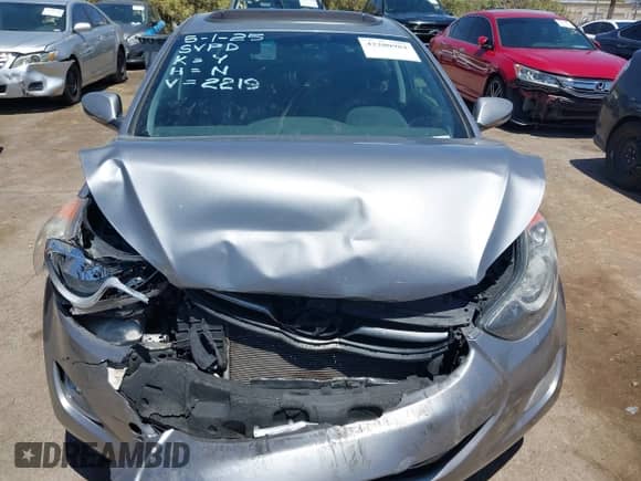 2013 Hyundai Elantra GLS with VIN KMHDH4AE3DU672219, listed as a IAAI auction lot 42200984 with 99,088 mi miles and . Bid and sale history available at DreamBid. Image 12.