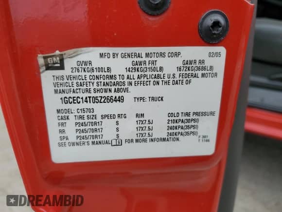 2005 Chevrolet Silverado 1500 z VIN 1GCEC14T05Z266449, wystawiony jako Copart lot #79225934 z przebiegiem 73 004 mil mil oraz Szkoda całkowita • Salvage title. Historia ofert i sprzedaży dostępna na DreamBid. Obrazek 14.