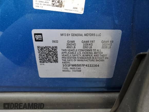 2023 Chevrolet Bolt EV 1LT z VIN 1G1FW6S07P4111164, wystawiony jako Copart lot #55976743 z przebiegiem 4 937 mil mil oraz . Historia ofert i sprzedaży dostępna na DreamBid. Obrazek 13.
