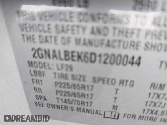 2013 Chevrolet Equinox LS z VIN 2GNALBEK6D1200044, wystawiony jako IAAI lot #43389097 z przebiegiem 87 642 mil mil oraz . Historia ofert i sprzedaży dostępna na DreamBid. Obrazek 9.