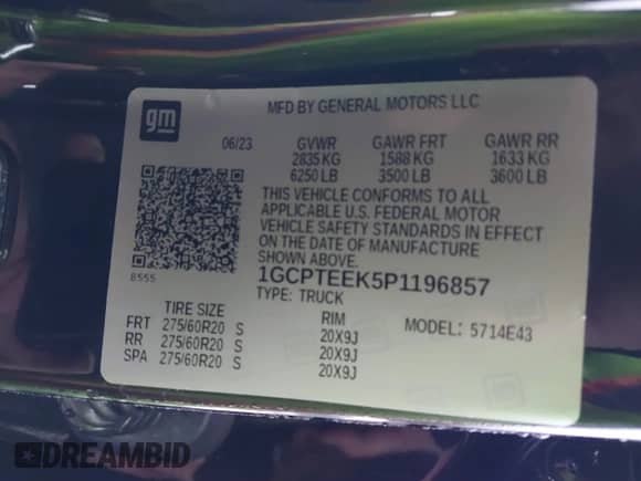 2023 Chevrolet Colorado 4WD Trail Boss с VIN 1GCPTEEK5P1196857, выставлен на аукционе IAAI как лот 41540862 с пробегом 13 681 миль миль и . История ставок и продаж доступна на DreamBid. Изображение 9.