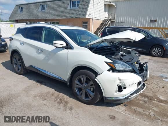 2024 Nissan Murano Platinum with VIN 5N1AZ2DS0RC104612, listed as a IAAI auction lot 42606464 with 15,826 mi miles and . Bid and sale history available at DreamBid. Image 1.
