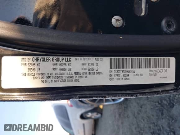 2013 Dodge Challenger R/T с VIN 2C3CDYBT1DH501055, выставлен на аукционе IAAI как лот 41424579 с пробегом 156 492 миль миль и . История ставок и продаж доступна на DreamBid. Изображение 9.