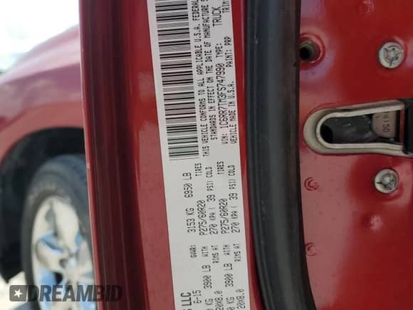 2015 Ram 1500 Big Horn with VIN 1C6RR7TM3FS747990, listed as a Copart auction lot 67065985 with 212,861 mi miles and Clean title. Bid and sale history available at DreamBid. Image 12.