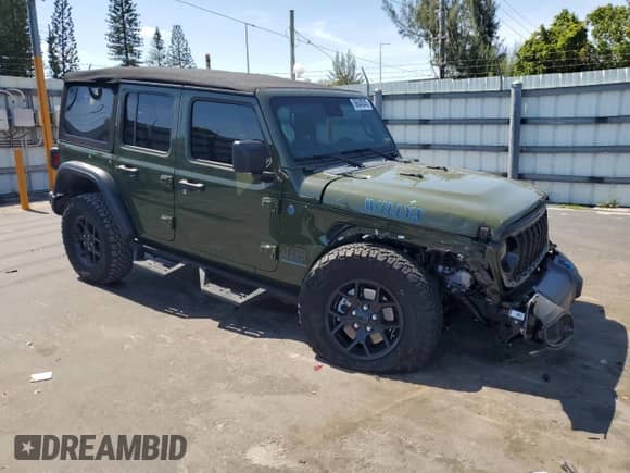 2024 Jeep Wrangler Sport S z VIN 1C4RJXN64RW210105, wystawiony jako Copart lot #56648045 z przebiegiem 19 085 mil mil oraz Szkoda całkowita • Salvage title. Historia ofert i sprzedaży dostępna na DreamBid. Obrazek 4.