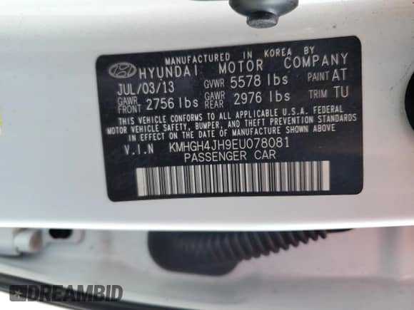 2014 Hyundai Equus Ultimate с VIN KMHGH4JH9EU078081, выставлен на аукционе Copart как лот 78653014 с пробегом 162 925 миль миль и Списание • Salvage title. История ставок и продаж доступна на DreamBid. Изображение 13.