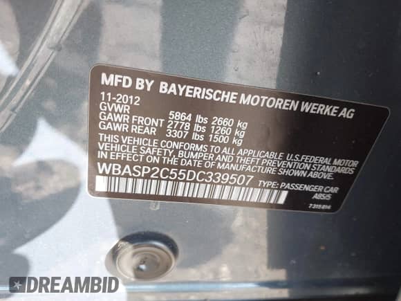 2013 BMW 5 Series 535i Gran Turismo xDrive с VIN WBASP2C55DC339507, выставлен на аукционе IAAI как лот 41824541 с пробегом 94 801 миль миль и . История ставок и продаж доступна на DreamBid. Изображение 9.