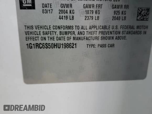 2017 Chevrolet Volt LT с VIN 1G1RC6S50HU198621, выставлен на аукционе Copart как лот 73723772 с пробегом 71 987 миль миль и . История ставок и продаж доступна на DreamBid. Изображение 13.